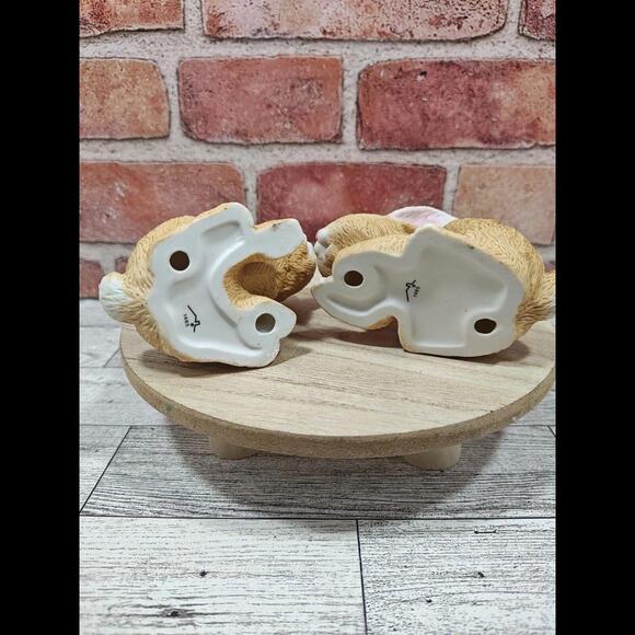 Homco Bunny Rabbit Figurine Set #1465 Vintage Home Interior Porcelain Retired - Picture 6 of 7